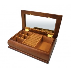 Skrzynka-szkatułka na biżuterię 28cm, drewniana BRĄZ