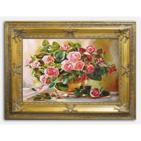 Obraz ręcznie malowany Róże G04339 90x120cm