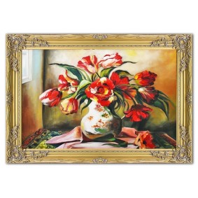 Obraz ręcznie malowany Tulipany G00109 75x105cm