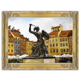 Obraz ręcznie malowany Warszawa G108041 64x84cm