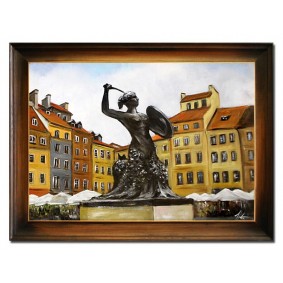 Obraz ręcznie malowany Warszawa G108042 64x84cm
