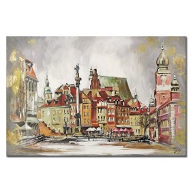 Obraz ręcznie malowany Warszawa G102800 60x90cm