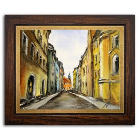 Obraz ręcznie malowany Warszawa G102659 27x32cm